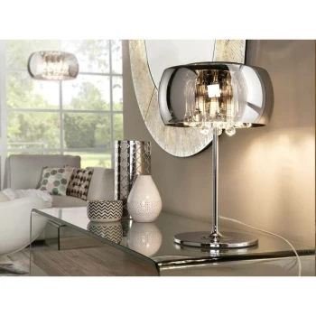 Image of Schuller Argos - 3 Light Crystal Table Lamp Chrome, Mirror, G9