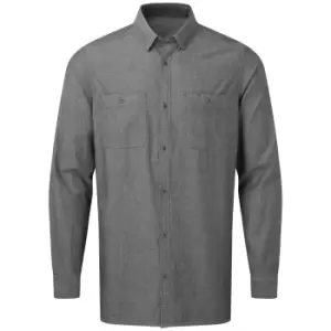 Image of Premier Mens Organic Fairtrade Certified Chambray Shirt (3XL) (Grey Denim)