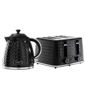 Image of Daewoo SDA2388DS Argyle 1.7L Jug Kettle and 4 Slice Toaster Set