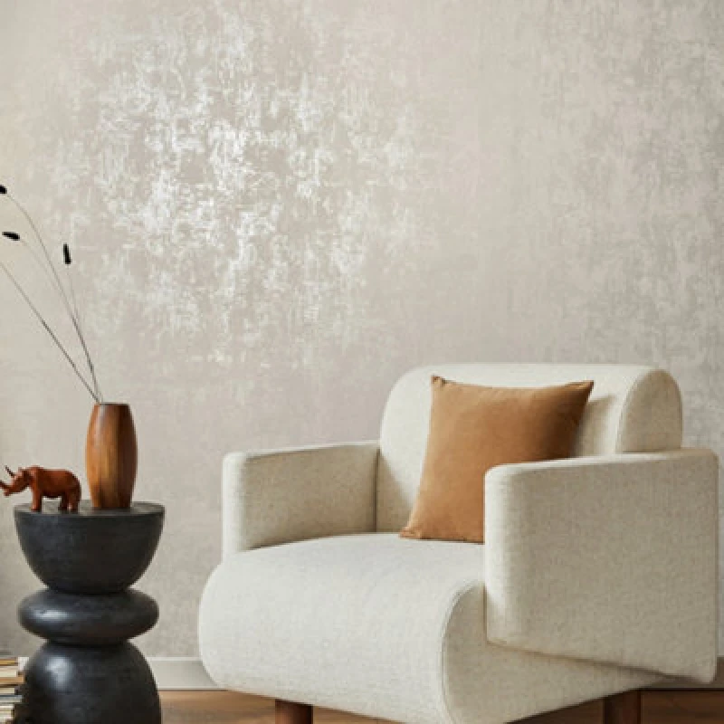 Image of Galerie Industrial Effects Beige Metallic Industrial Texture Wallpaper Roll