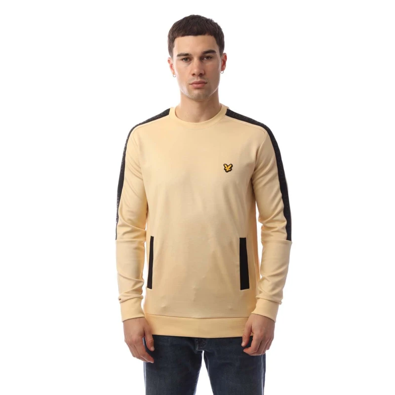 Image of Lyle and Scott Pocket Branded Crew Sweatshirt Yellow male S