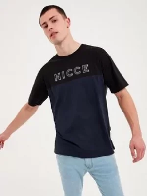 Image of Nicce Maxin T-Shirt, Black/Navy, Size S, Men