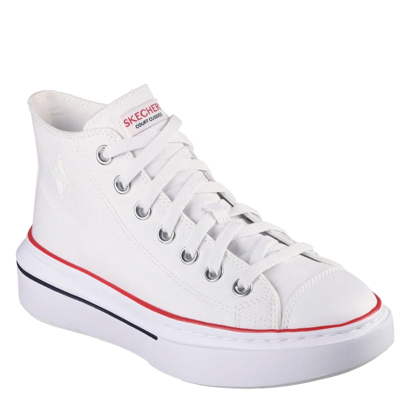 Image of Skechers Womens Canvas Air Cooled Classic Low-Top Trainers White female 2 (35)