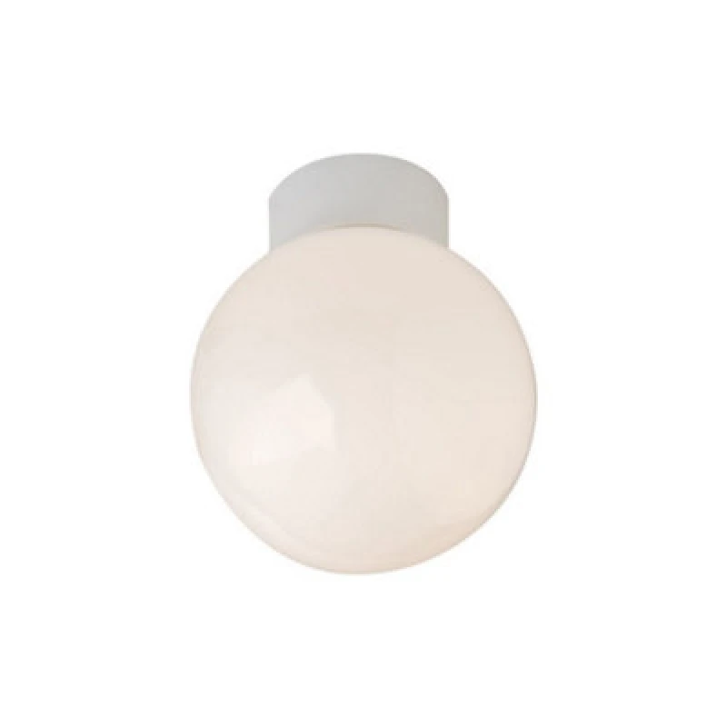 Image of Happy Homewares Traditional Opal Glass Globe Ip44 Bathroom Ceiling Light Fitting