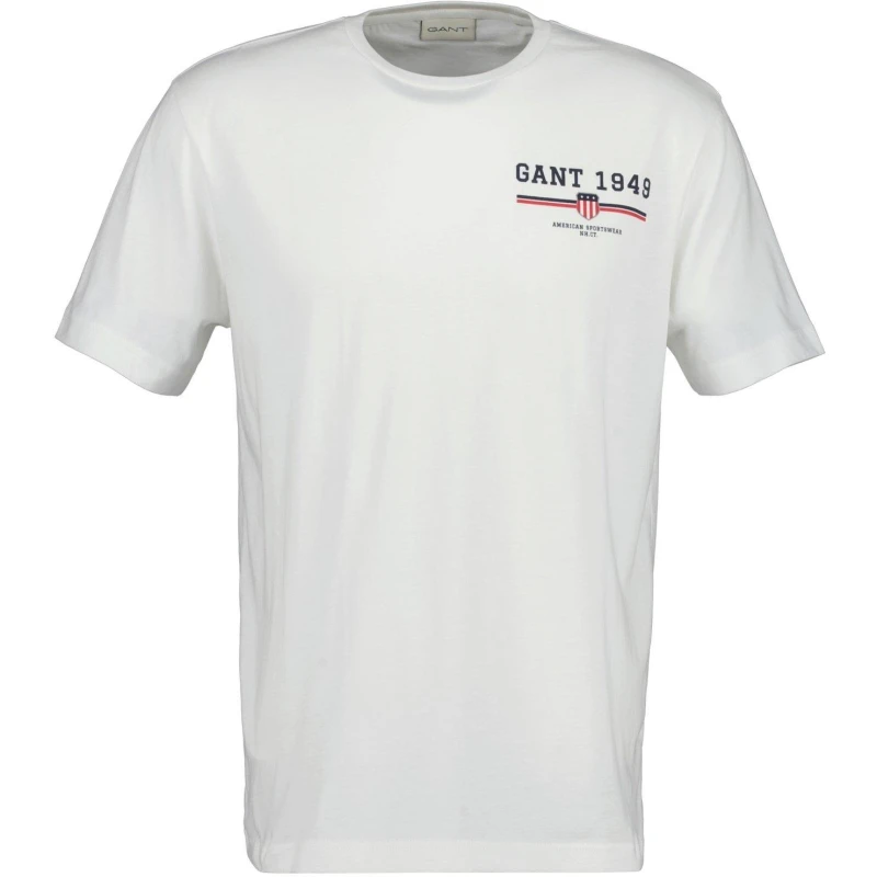 Image of Gant Mens Graphic Regular Fit T-Shirt White 113 male S