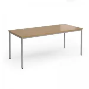 Image of Flexi 25 rectangular table with silver frame 1800mm x 800mm - oak