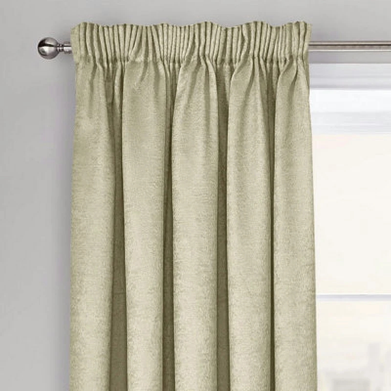 Image of Velosso Westwood Dimout Pencil Pleat Curtains - Latte