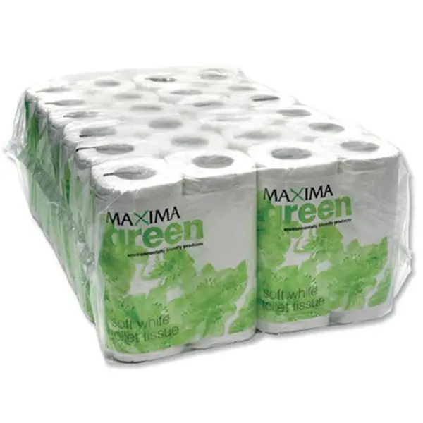 Image of Maxima Maxima Green 2-Ply White Toilet Roll 200 Sheet (Pack of 48) KMAX200G 1102004