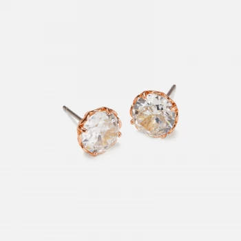 Image of Kate Spade New York Womens Round Earrings - Clear/Rose Gold