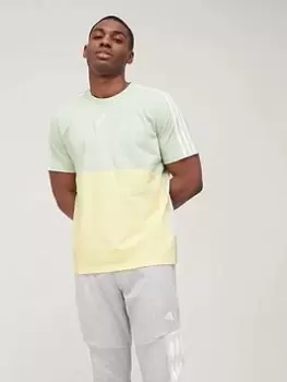 Image of adidas Colourblock T-Shirt - Yellow/White, Yellow/White Size XS Men