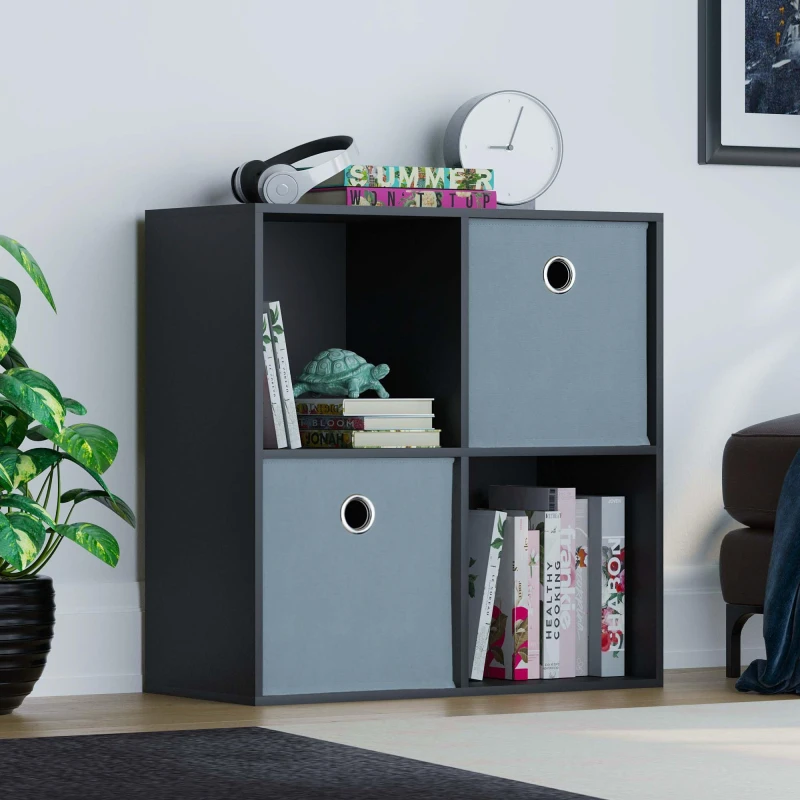 Image of Lassic 2x2 Cube Storage Unit (B) + Set of 2 Storage Cubes Grey unisex 2x2