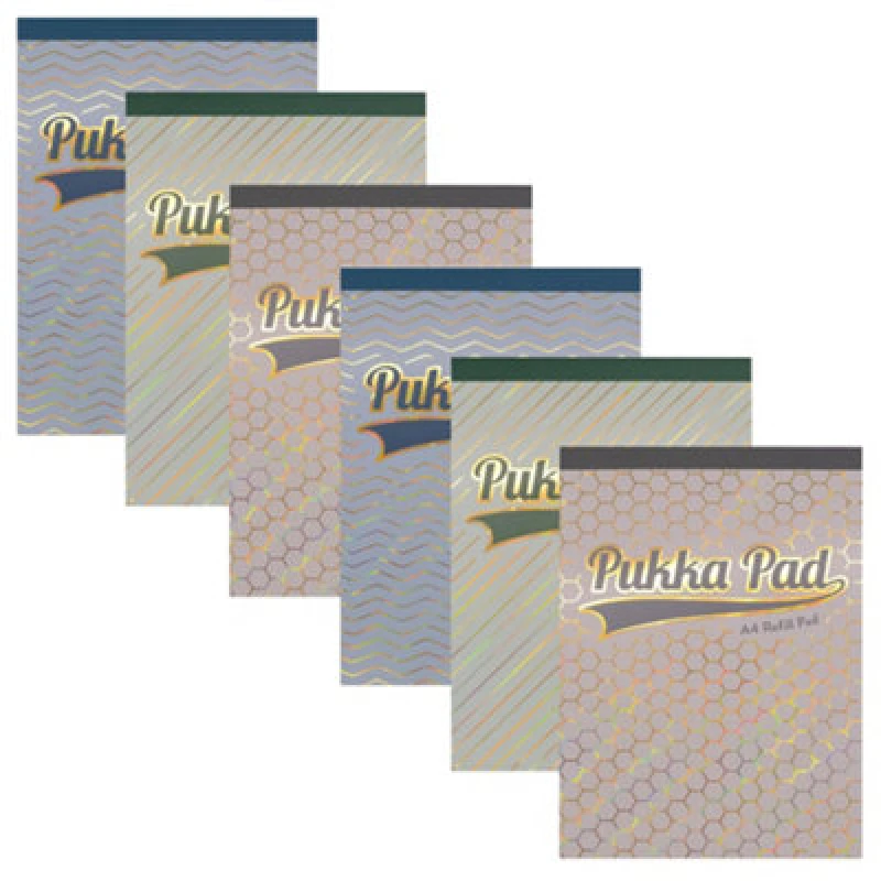 Image of ValueX Pukka Haze Refill Pad A4 160 Ruled Pages With Margin 4 Hole Punched Headbound Assorted Colours (Pack 6) - 9880(AST)-HZE 9880(AST)-HZE