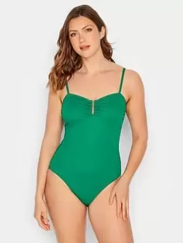 Image of Long Tall Sally Green Textured Swimsuit, Green, Size 18, Women