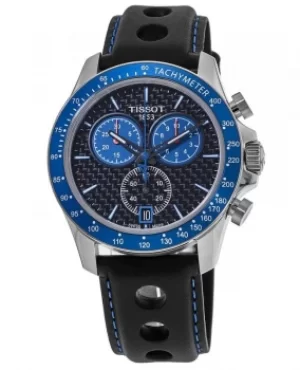 Image of Tissot V8 Alpine Chronograph Black Dial Black Leather Strap Mens Watch T106.417.16.201.01 T106.417.16.201.01