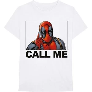 Image of Marvel Comics - Deadpool Call Me Mens Small T-Shirt - White