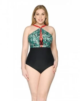 Image of Curvy Kate Paradise Palm Plunge Swimsuit
