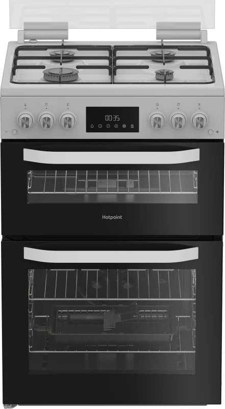 Image of Hotpoint HDG6GDCW HDG6GDCW 60cm Gas Double Cooker - White Hotpoint HDG6GDCW