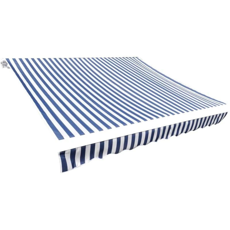Image of VIDAXL Awning Top Sunshade Canvas Blue & White 450x300cm Vidaxl 143700