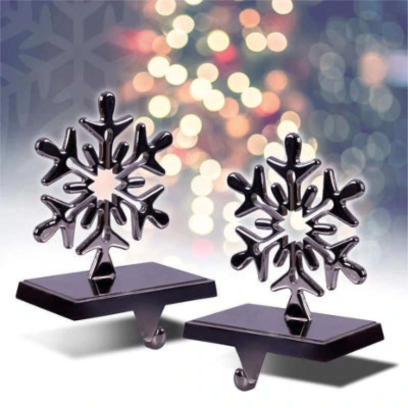 Image of Netagon Set of 2 Christmas Stocking Holders Silver