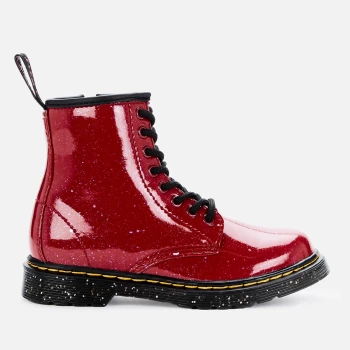 Image of Dr Martens Kids 1460 Patent Lamper Lace Up Boots - Bright Red Cosmic Glitter - UK 1 Kids