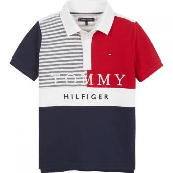 Image of Tommy Hilfiger Ithaca Colour Block Polo Shirt - Navy/Red C87