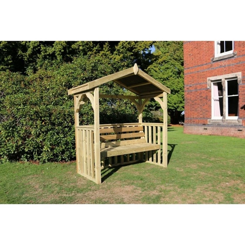 Image of Churnet Valley Garden Furniture Ltd Anastasia 3 Seat Arbour - Min. Assembly Required - Set of Cushions Inc in Brown Brown Unisex