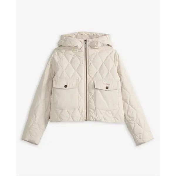 Image of Barbour Girls Venton Quilted Jacket - Cream 7 - 8 Years