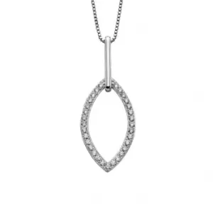 Image of Double Navette Silver Cubic Zirconia Pendant P4648C