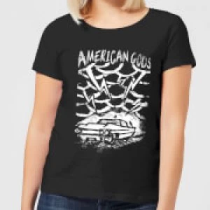 Image of American Gods Car Storm Womens T-Shirt - Black