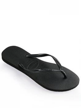 Image of Havaianas Slim Flip Flop - Black, Size 6-7, Women