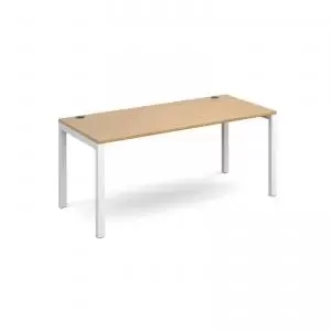Image of Connex starter unit single 1600mm x 800mm - white frame and oak top
