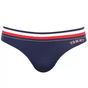 Image of Tommy Bodywear Modern Stripe Bikini Briefs - Blue