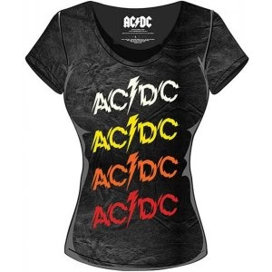 Image of AC/DC - Powerage Repeat Womens X-Small T-Shirt - Black