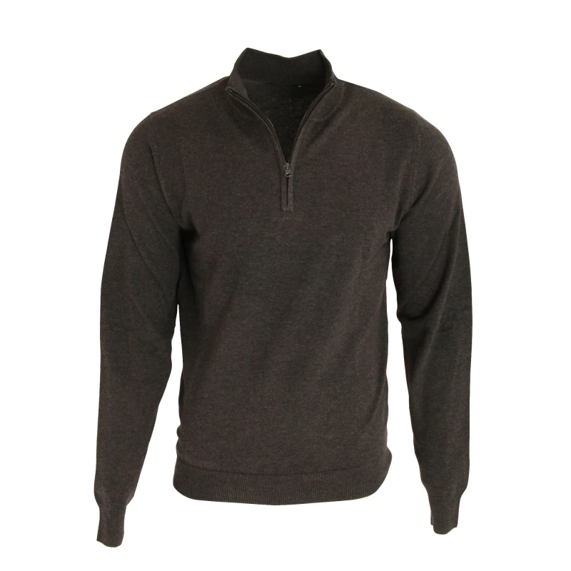 Image of Premier Premier Men 1 4 Zip Neck Knitted Sweater in Charcoal Size: X-Small Charcoal XS Male 5057520146423