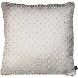 Image of Prestigious Textiles - Frame Embroidered Jacquard Cushion Steel - Sterling