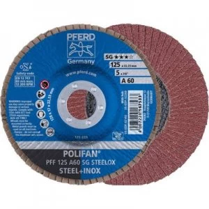 Image of PFERD 67606125 POLIFAN-serrated washer PFF 125 A 60 SG STEELOX Diameter 125mm 10 pc(s)