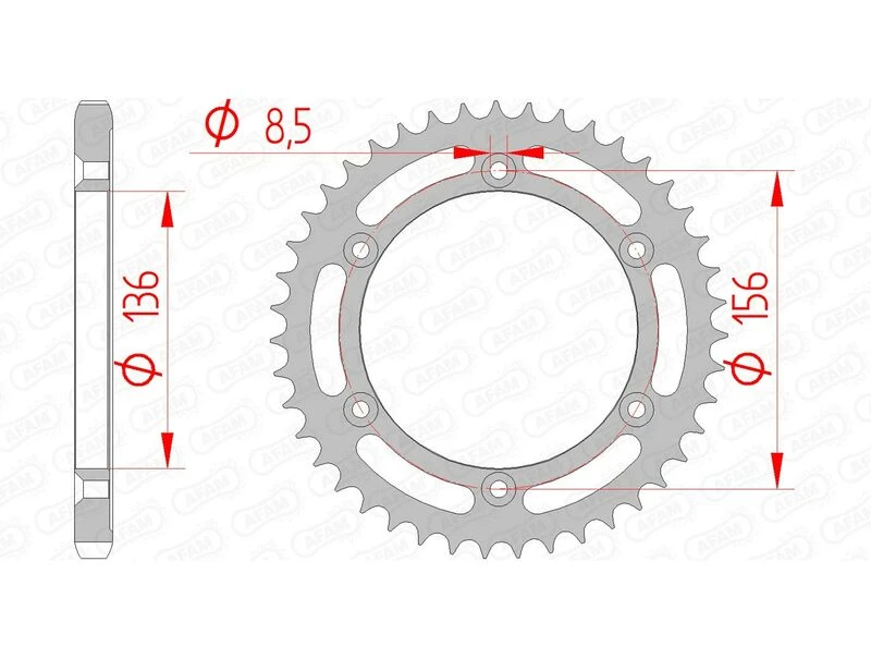 Image of AFAM Steel Standard Rear Sprocket 14506 - 525