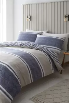 Image of 'Textured Banded Stripe' Duvet Cover Set
