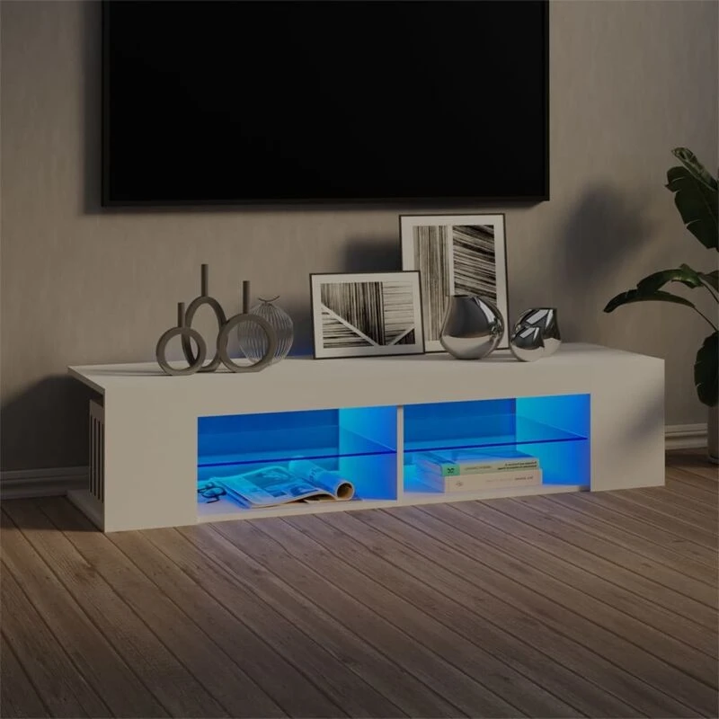 Image of VIDAXL TV Cabinet with LED Lights White 135x39x30cm Vidaxl 8720286216392
