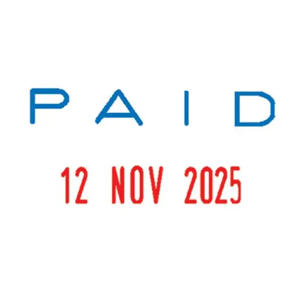 Image of Colop COLOP Self Inking Mini Text and Date Stamp PAID S160L2 S160L2