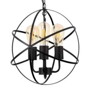 Image of Dalton 3 Way Steampunk Ceiling Light in Black