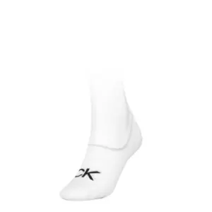 Image of Calvin Klein Klein 1 Pair Logo Foot Socks Womens - White