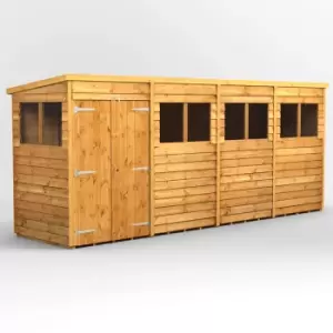 Image of 16X4 Power Overlap Pent Double Door Shed