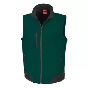 Image of Result Mens Softshell Bodywarmer Breathable Weatherproof Jacket (M) (Bottle Green/Black)