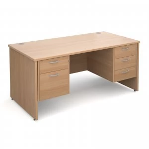 Image of Maestro 25 PL Straight Desk With 2 and 3 Drawer Pedestals 1600mm - bee