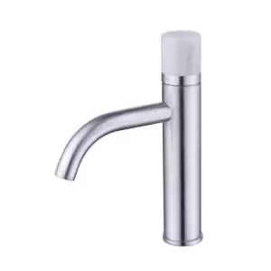 Image of Chrome Mono Basin Mixer Tap with Marble Handle - Lorano