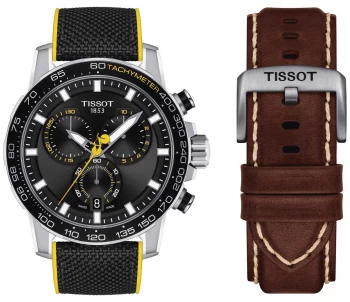 Image of Tissot Tour De France 2020 Supersport Chrono + Brown Strap Watch