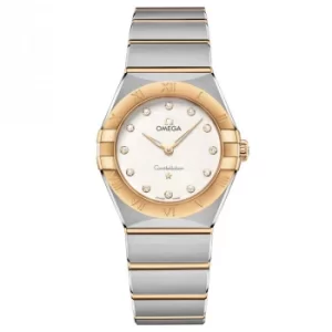 Image of Constellation Manhattan Quartz 28mm Quartz Silver Dial Yellow Gold Diamond Ladies Watch