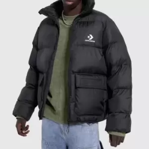Image of Converse Patch Pocket Puffer Jacket In Black