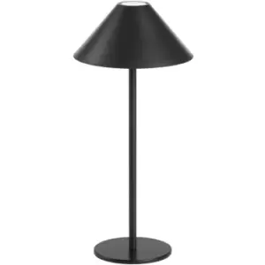 Image of Forlight Sirina LED Table Lamp with Round Tapered Shade Black, Tinted, Warm-White 3000K, IP54